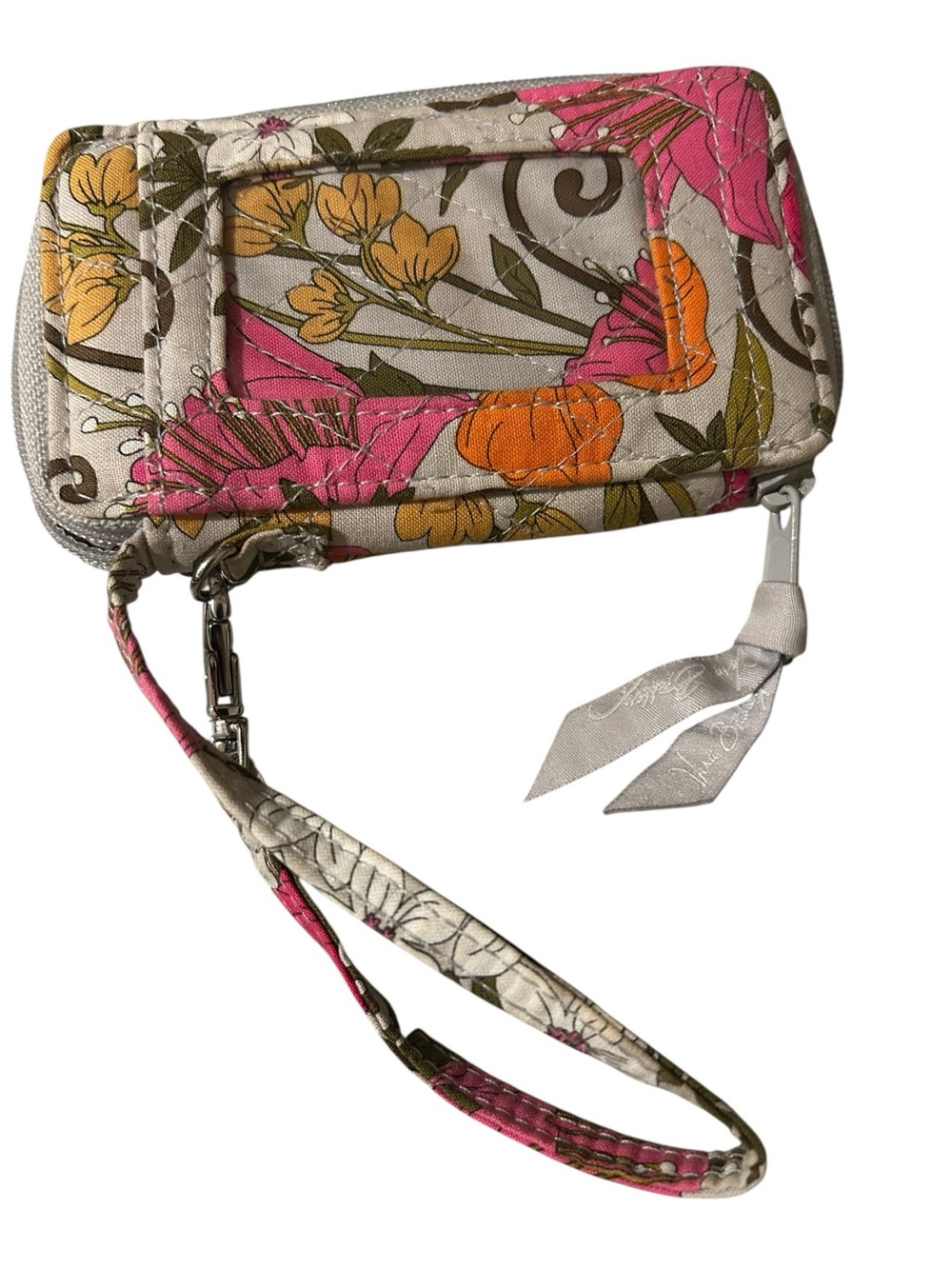 Vera Bradley Floral Wristlet in Pink, Orange & Yellow